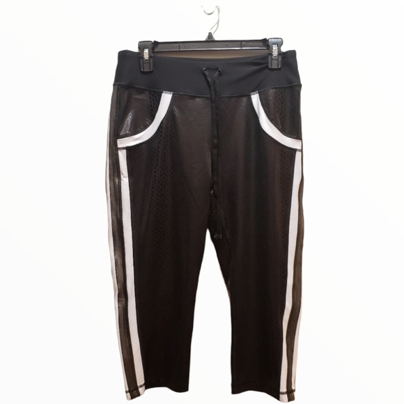 Ki Pro Performance Cropped Coated  Leggings Snakeskin Large - Picture 2 of 11